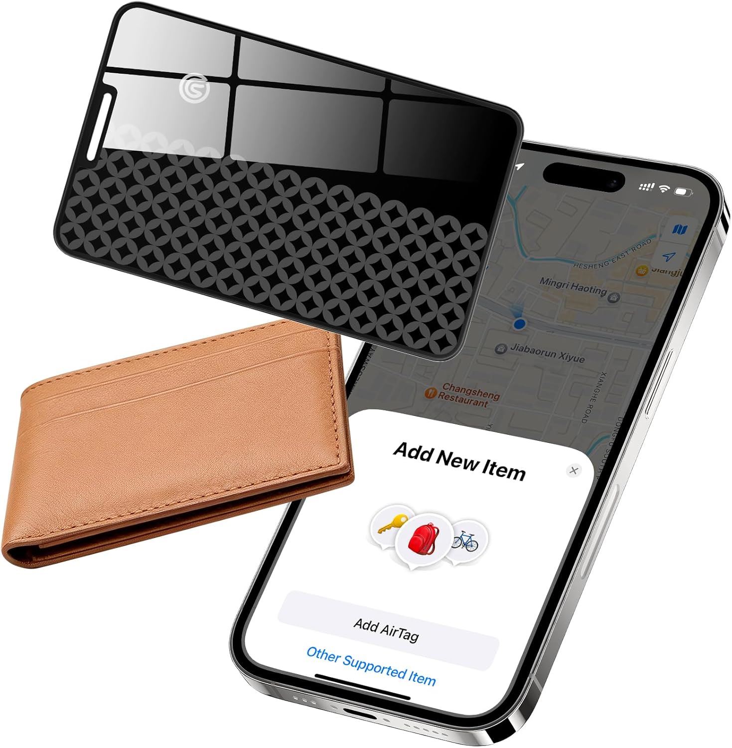 Trendia Tarjeta Inteligente Rastreadora Compatible Apple Find My MFi IP68 para Billetera y Llaves